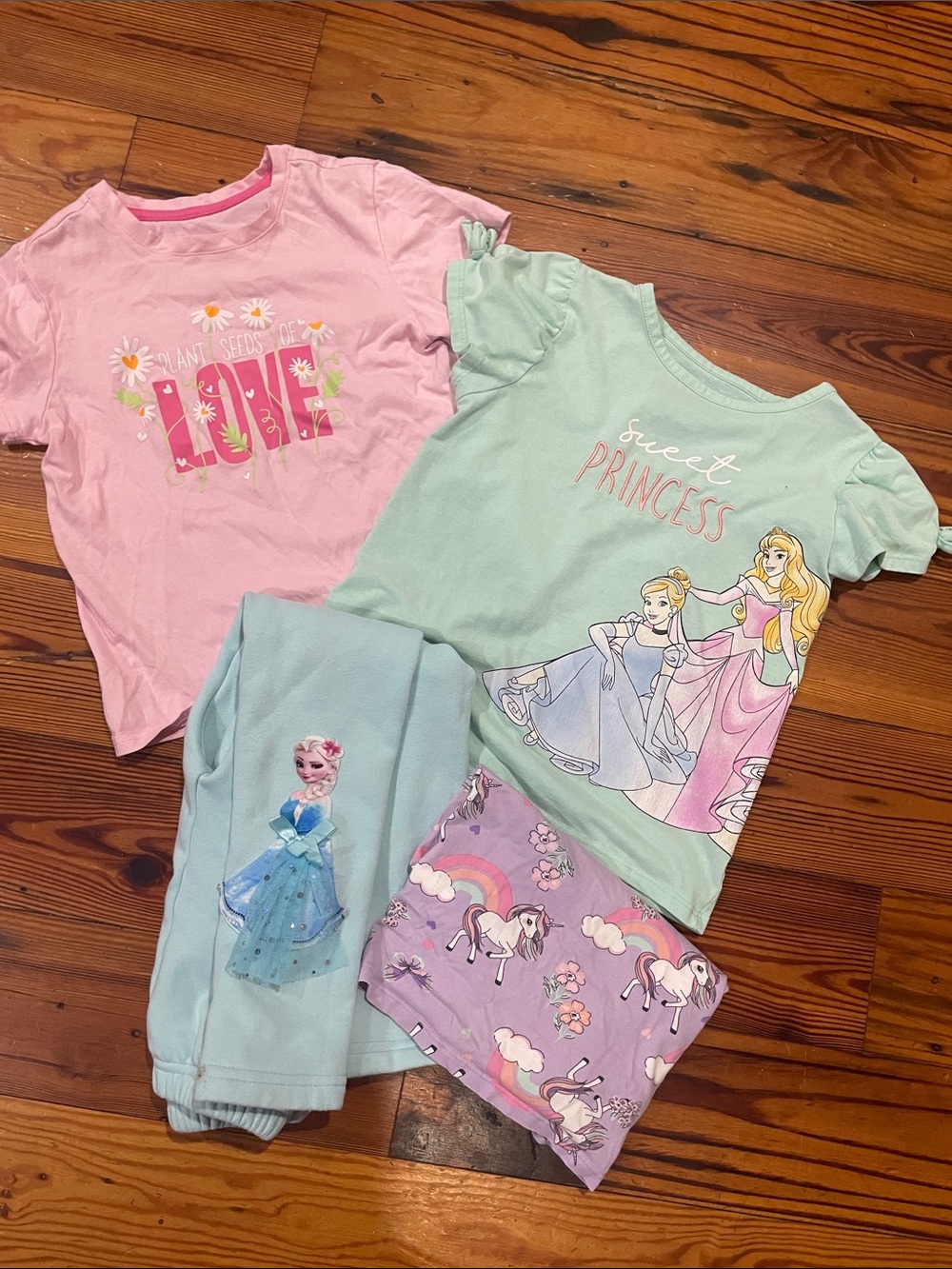Kids' Pink & Mint Princess Pajama Set